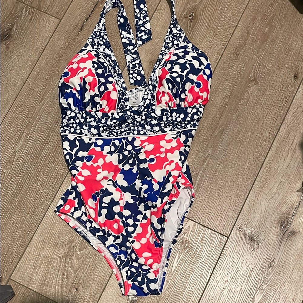 VENUS Navy and Coral One Piece with soft cups
